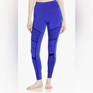 ALO Yoga Flocked High-Waist Moto Legging- Sapphire